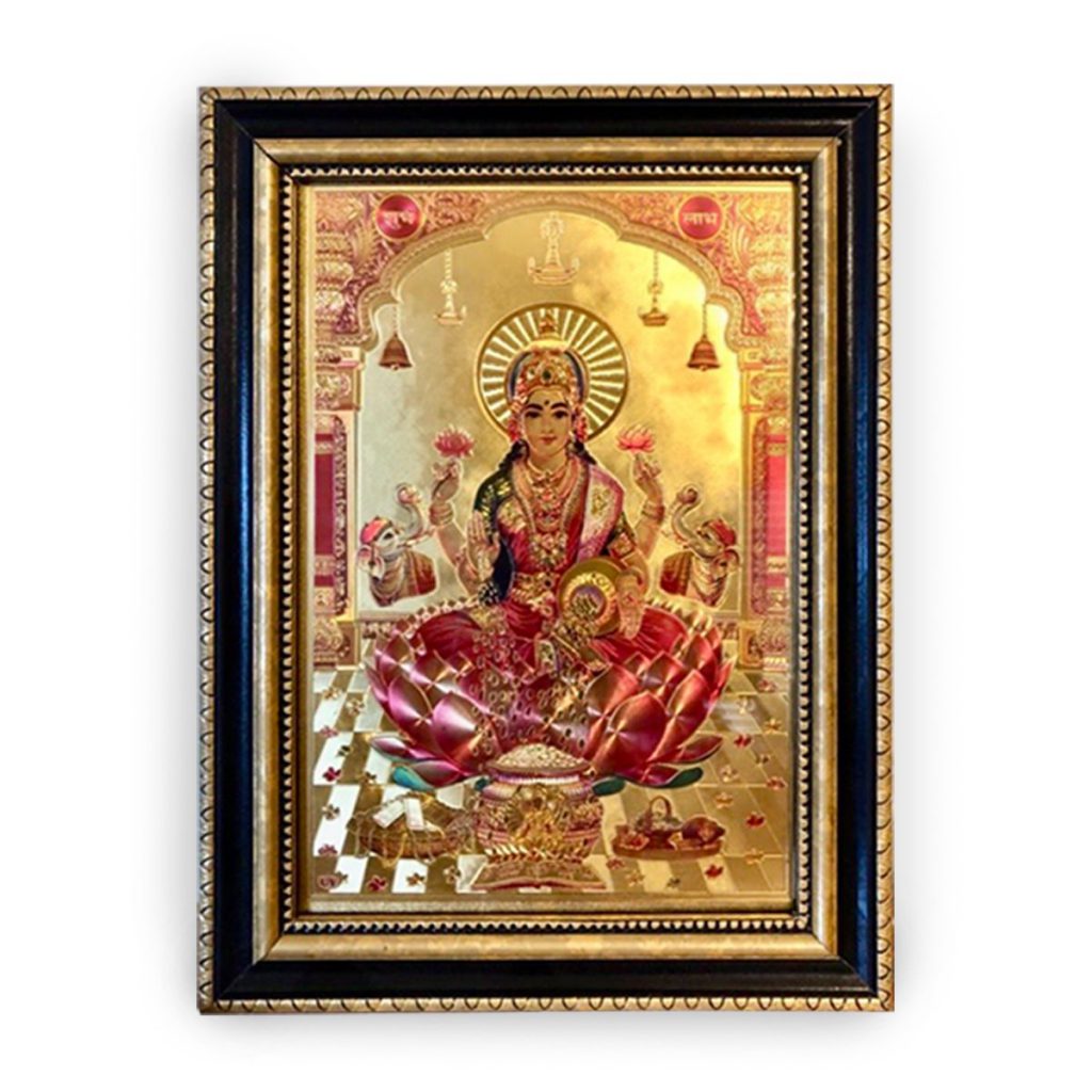 Mahalakshmi Goddess (Golden Foil Photo)