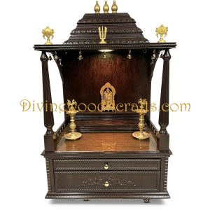 37″ Wooden Pooja Mandir- Open Design 4